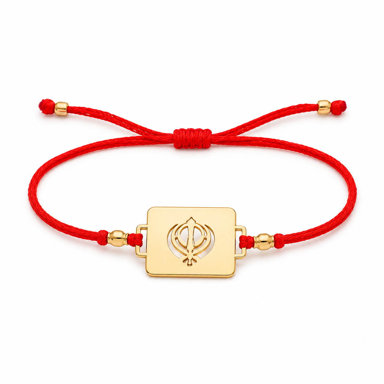 Khanda Square Rakhi | Gold Finish Rakhi