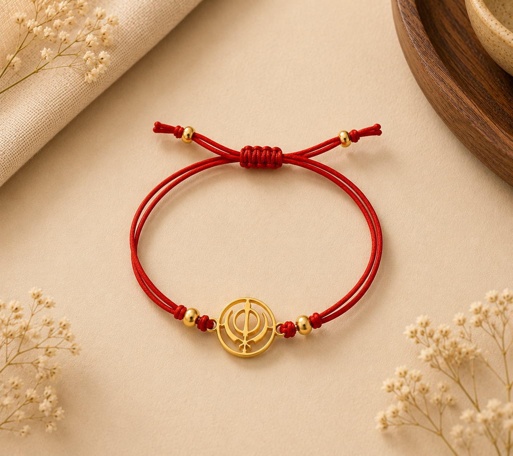 Khanda Rakhi | Gold Finish Rakhi