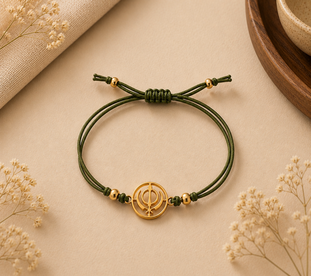 Khanda Rakhi | Gold Finish Rakhi