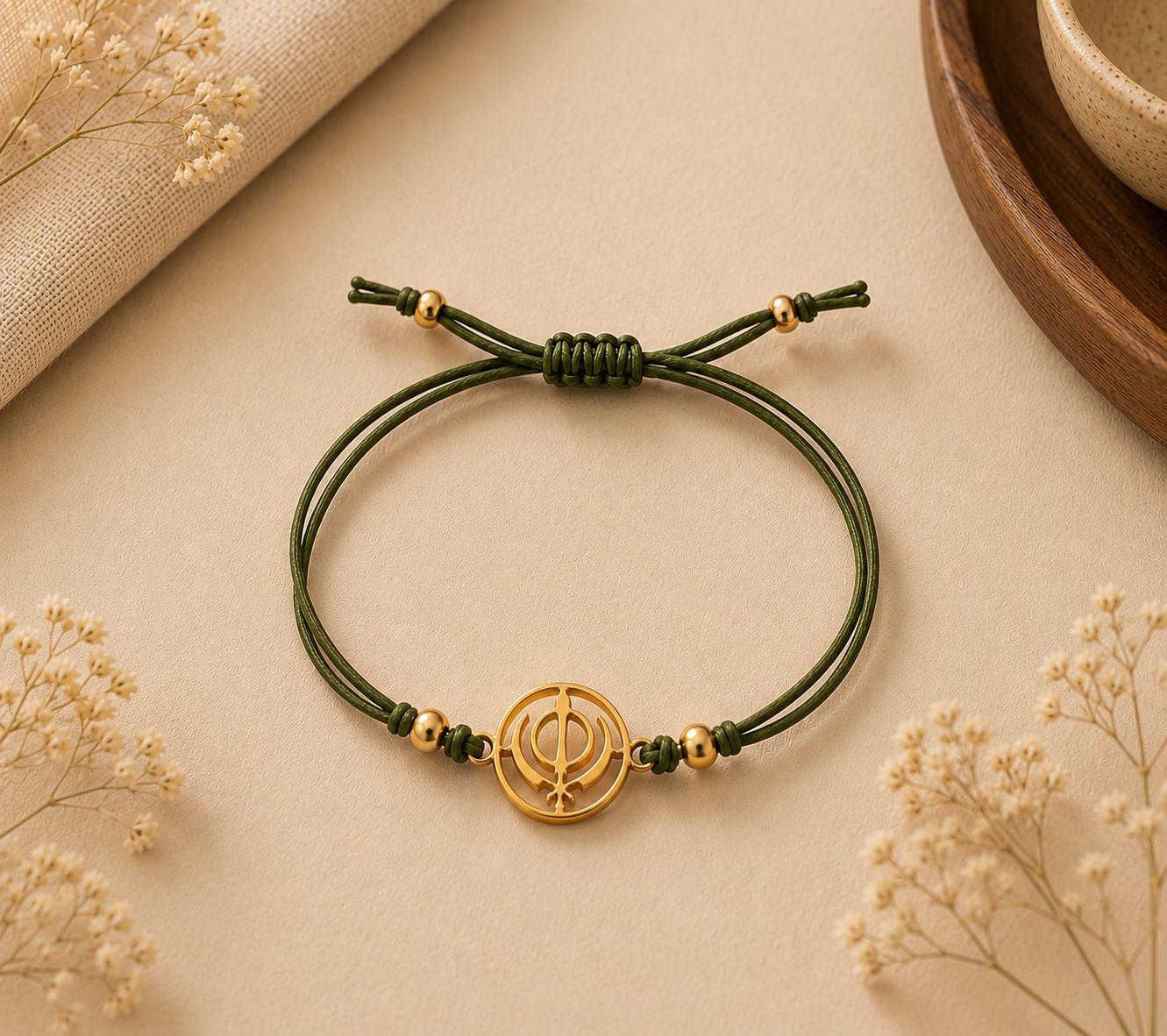 Khanda Rakhi | Gold Finish Rakhi