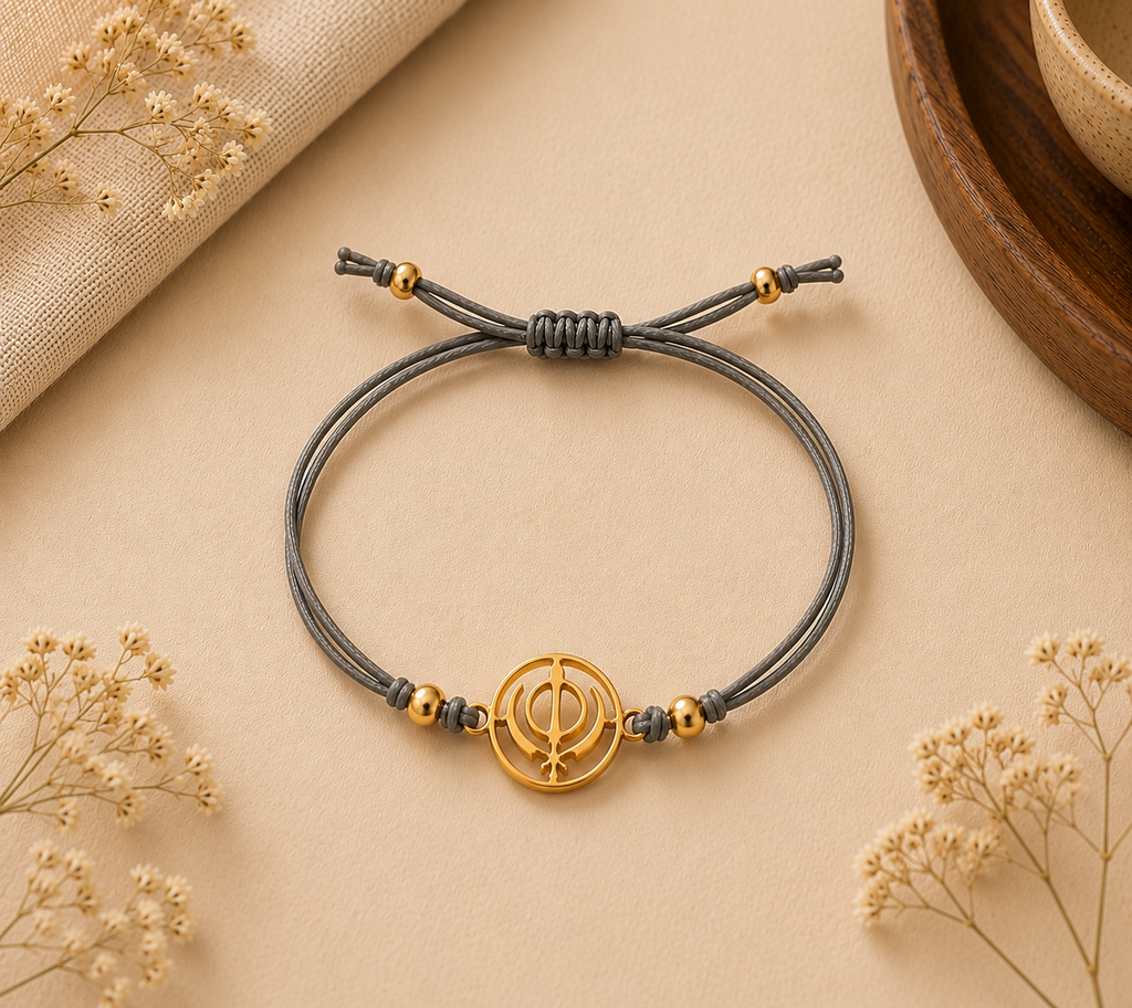 Khanda Rakhi | Gold Finish Rakhi