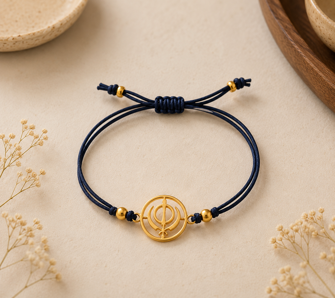 Khanda Rakhi | Gold Finish Rakhi