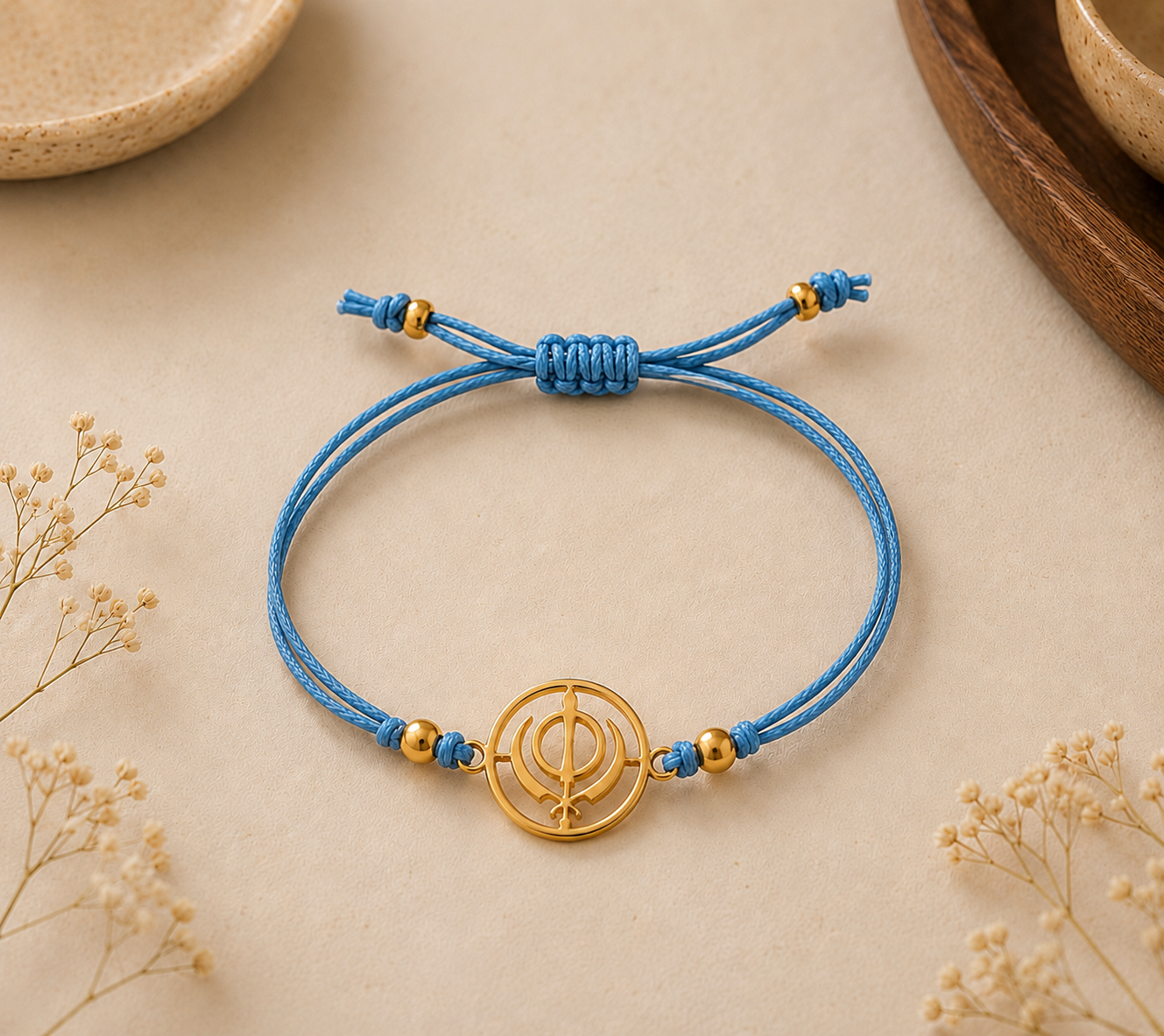 Khanda Rakhi | Gold Finish Rakhi