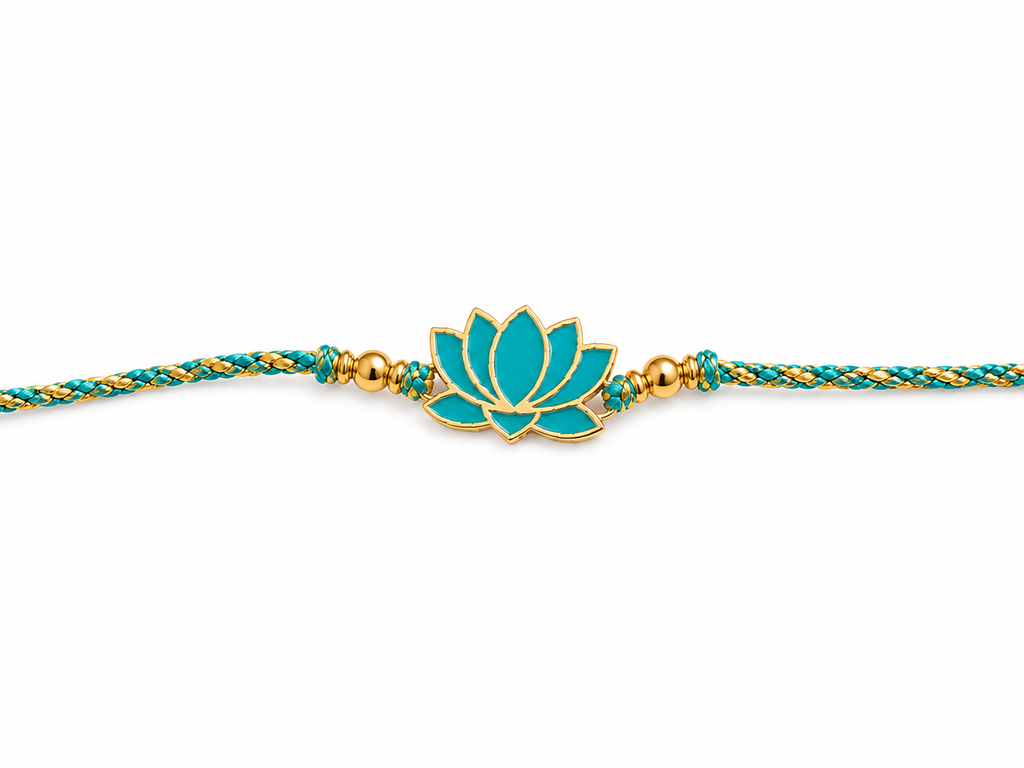 Lotus Rakhi | Gold Finish Rakhi