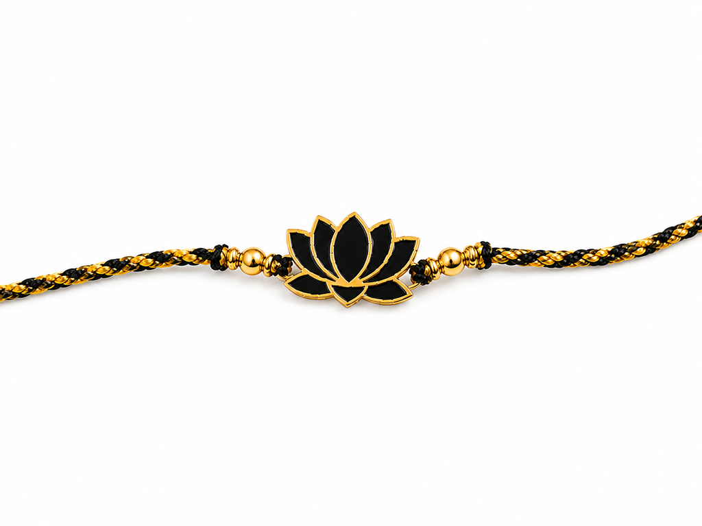 Lotus Rakhi | Gold Finish Rakhi