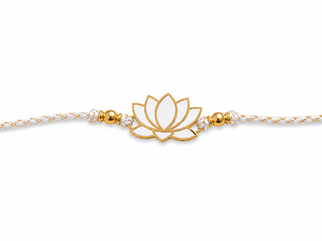 Lotus Rakhi | Gold Finish Rakhi