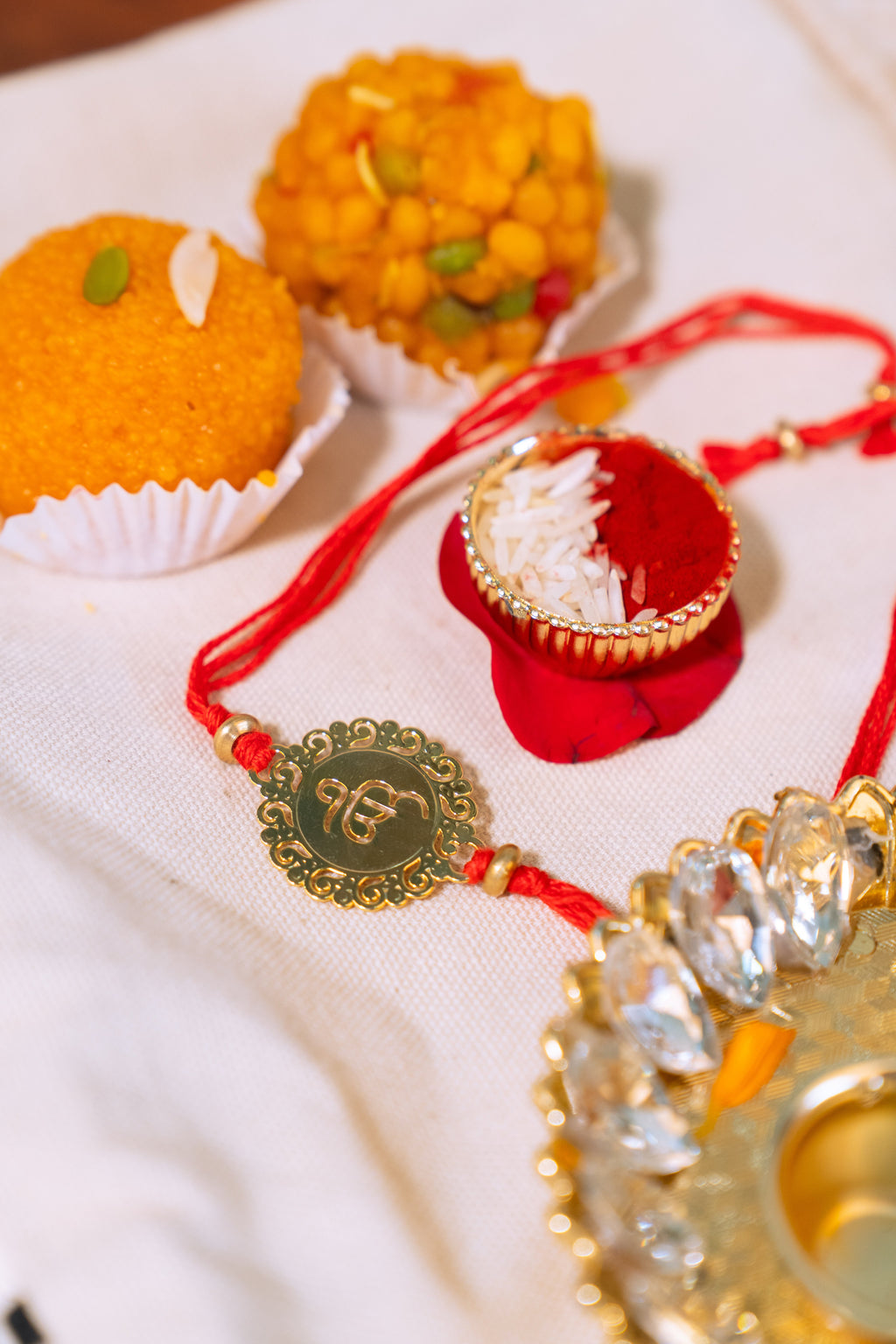 Ek Onkar Floral Rakhi | Gold Finish Rakhi