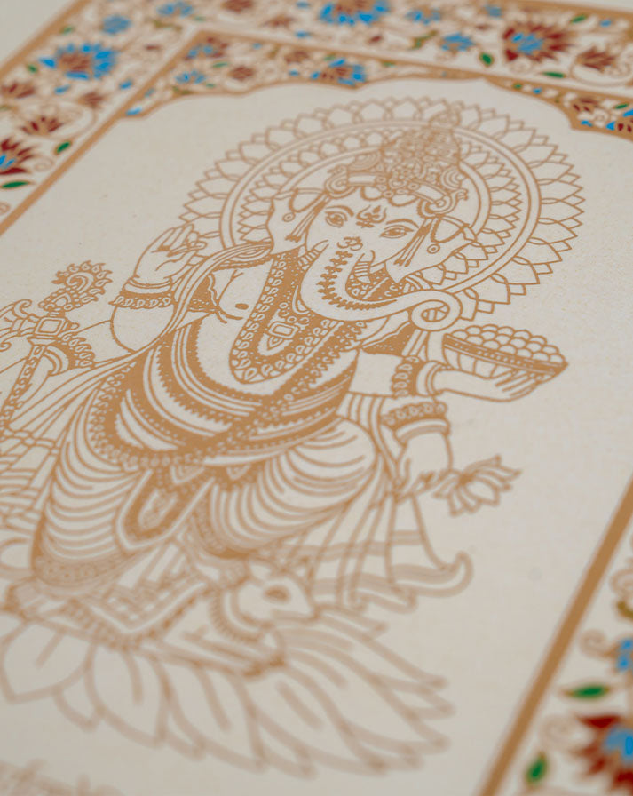 Ganesh Ji White Floral