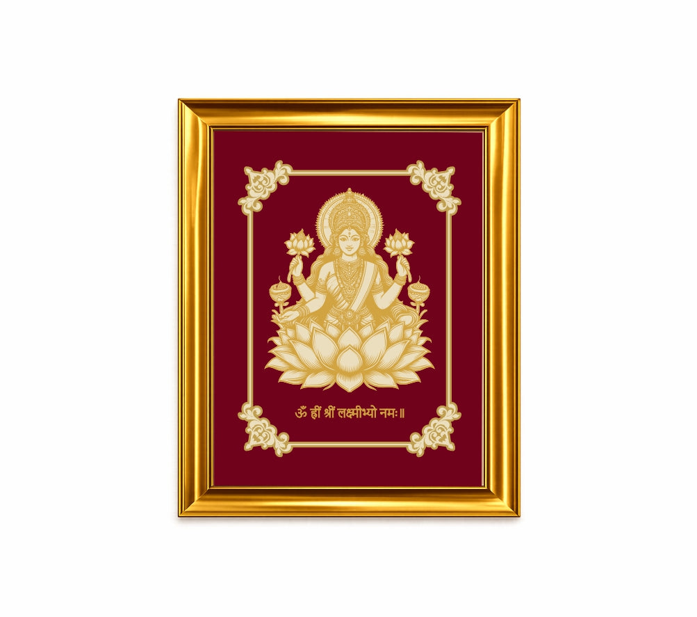 Goddess Laxmi Velvet Gold Frame | 24 Karat Gold-Plated
