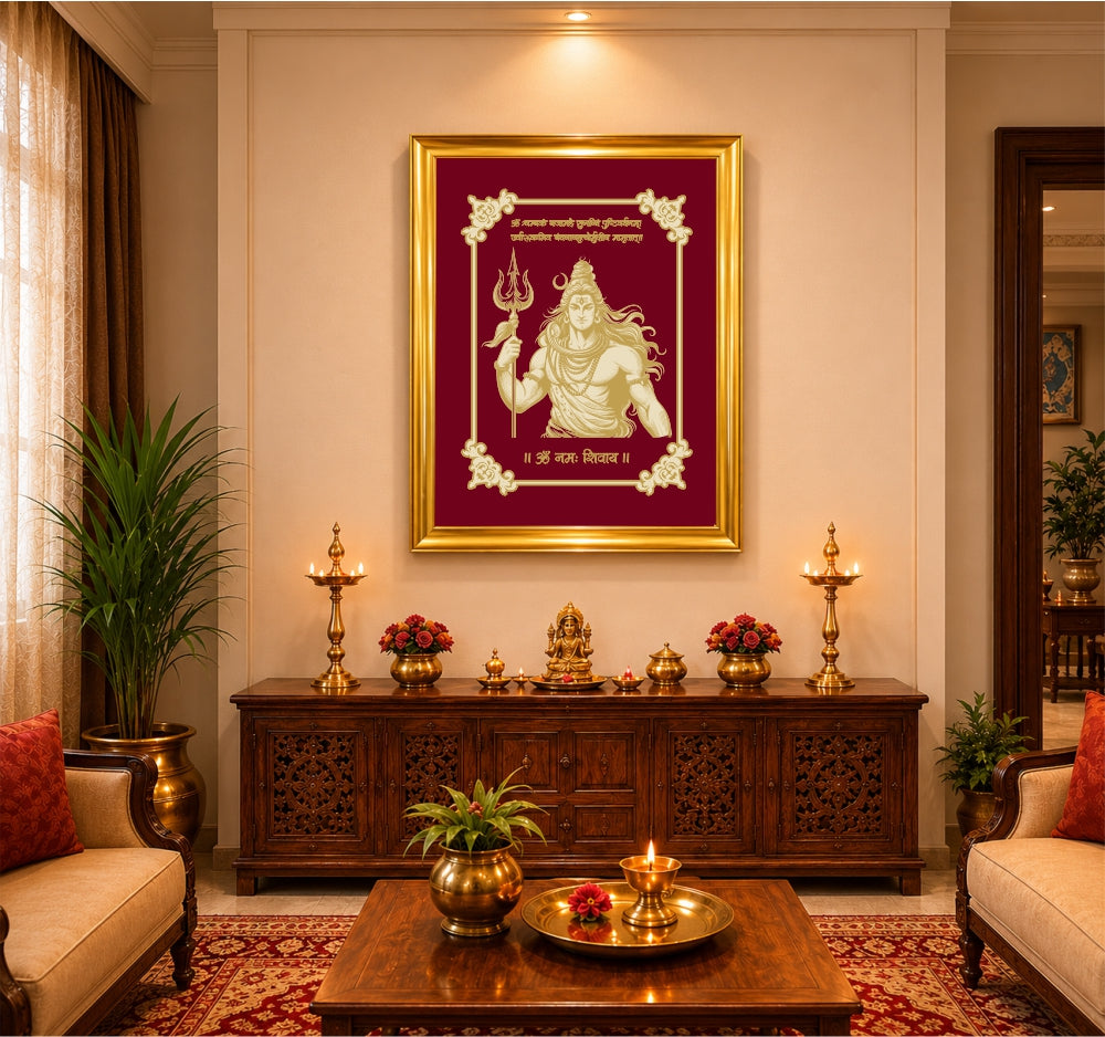 Mahadev Velvet Gold Frame | 24 Karat Gold-Plated