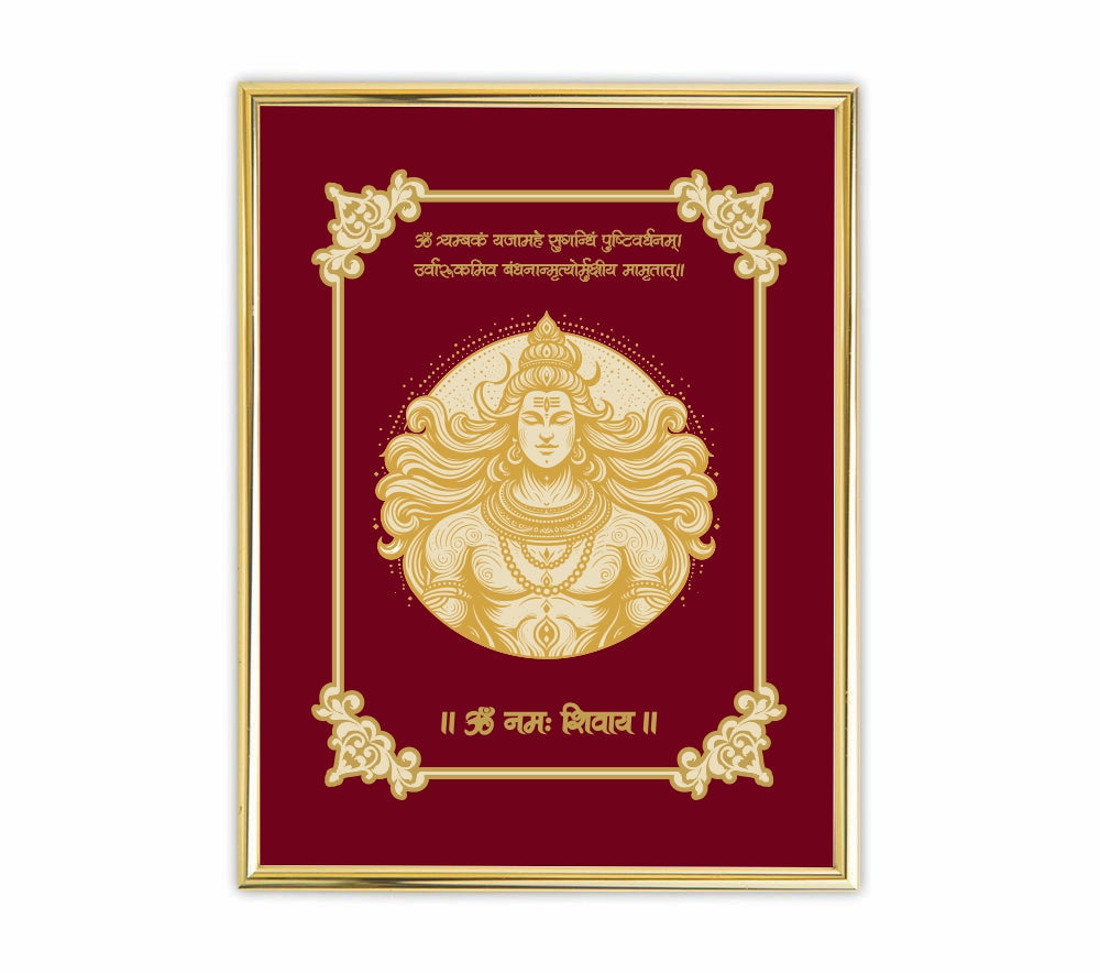 Adiyogi Velvet Gold Frame | 24 Karat Gold-Plated