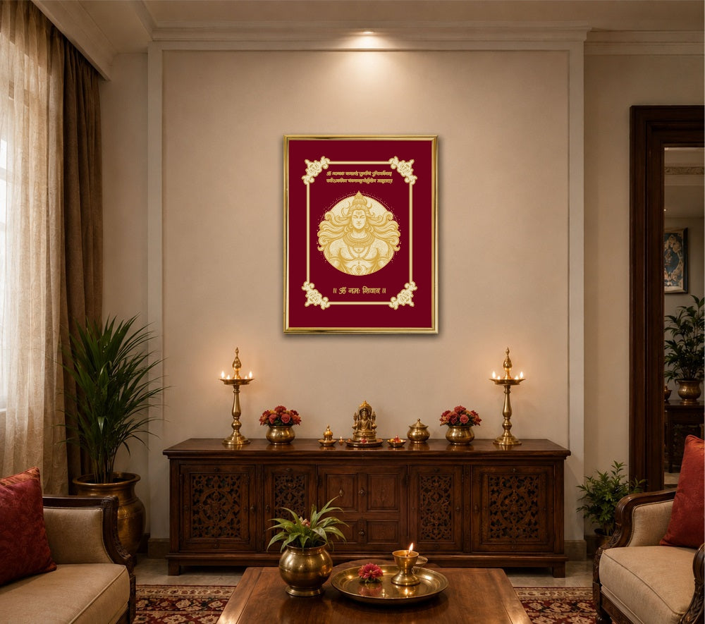 Adiyogi Velvet Gold Frame | 24 Karat Gold-Plated