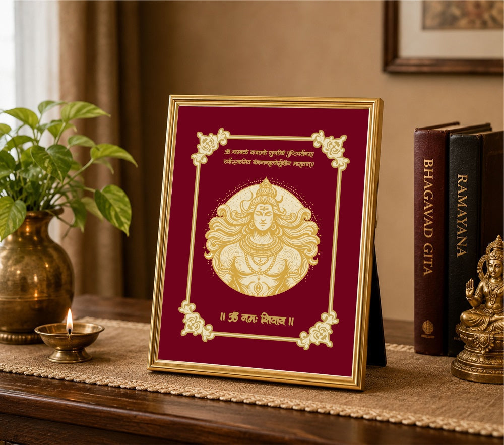 Adiyogi Velvet Gold Frame | 24 Karat Gold-Plated